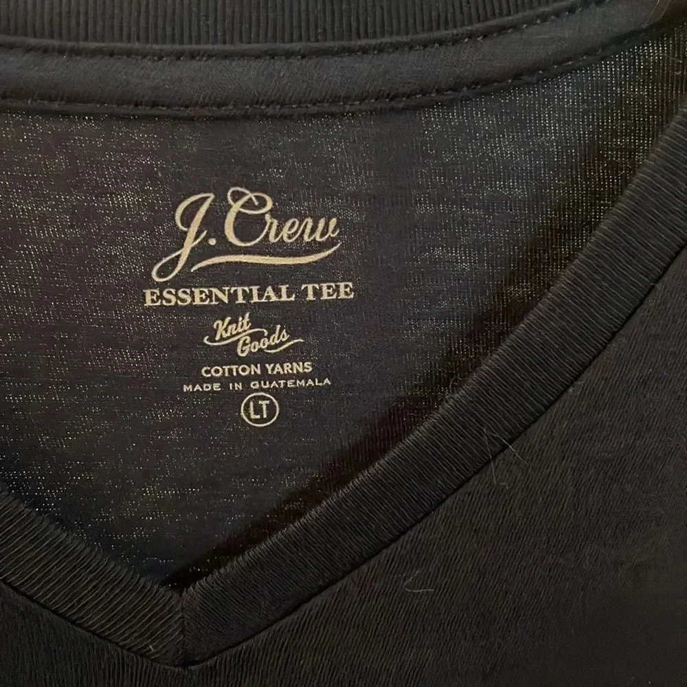 NWT J CREW ESSENTIALS V NECK TEE IN  NAVY BLUE  SIZE LT & XL BLACK SUZE XL